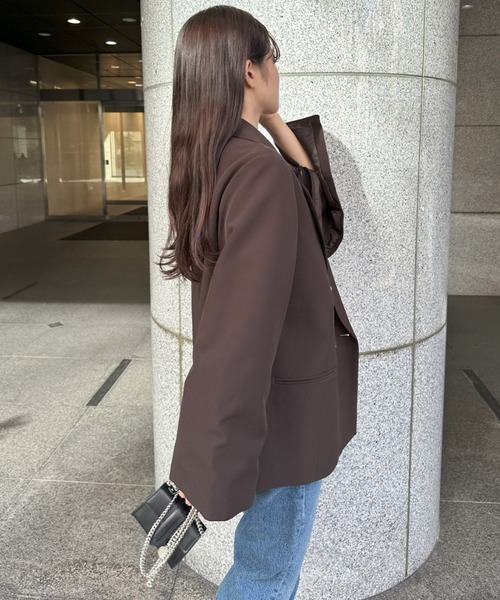 RIRIYANO（リリヤーノ）の「2WAYテーラードジャケット（テーラードジャケット・レディース・ブラウン/チェック・MEDIUM/LARGE/X-LARGE/XX-LARGE/XXX-LARGE）」の14枚目の写真