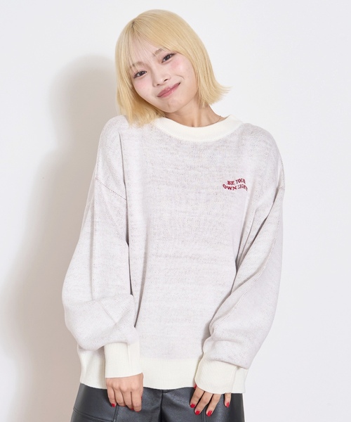 LOVETOXIC（ラブトキシック）の「【GOODPRICE】バックハートニットプルオーバー（ニット/セーター・キッズ・ネイビー/トップグレー/アイボリー/ブラック・M:150cm/S:140cm/L:160cm/130cm）」の6枚目の写真