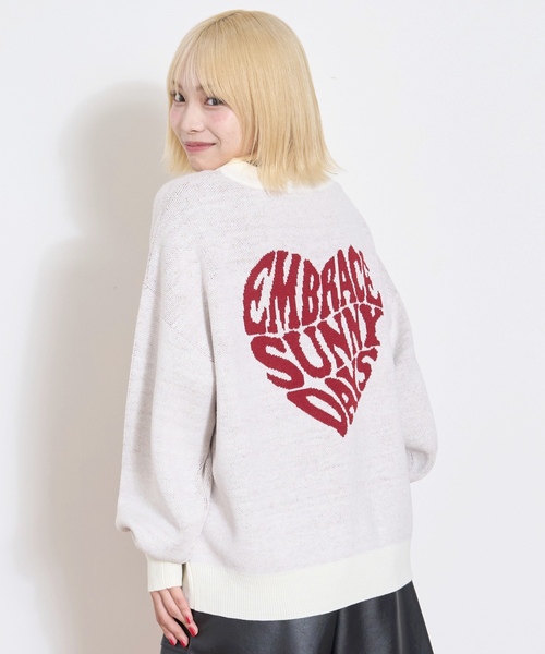 LOVETOXIC（ラブトキシック）の「【GOODPRICE】バックハートニットプルオーバー（ニット/セーター・キッズ・ネイビー/トップグレー/アイボリー/ブラック・M:150cm/S:140cm/L:160cm/130cm）」の7枚目の写真