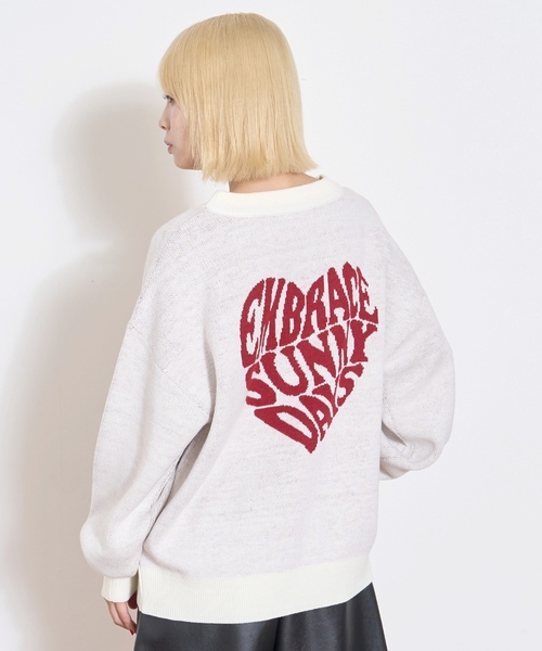 LOVETOXIC（ラブトキシック）の「【GOODPRICE】バックハートニットプルオーバー（ニット/セーター・キッズ・ネイビー/トップグレー/アイボリー/ブラック・M:150cm/S:140cm/L:160cm/130cm）」の8枚目の写真