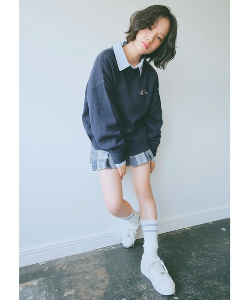 LOVETOXIC（ラブトキシック）の「【GOODPRICE】バックハートニットプルオーバー（ニット/セーター・キッズ・ネイビー/トップグレー/アイボリー/ブラック・M:150cm/S:140cm/L:160cm/130cm）」の10枚目の写真