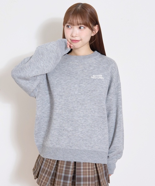 LOVETOXIC（ラブトキシック）の「【GOODPRICE】バックハートニットプルオーバー（ニット/セーター・キッズ・ネイビー/トップグレー/アイボリー/ブラック・M:150cm/S:140cm/L:160cm/130cm）」の12枚目の写真