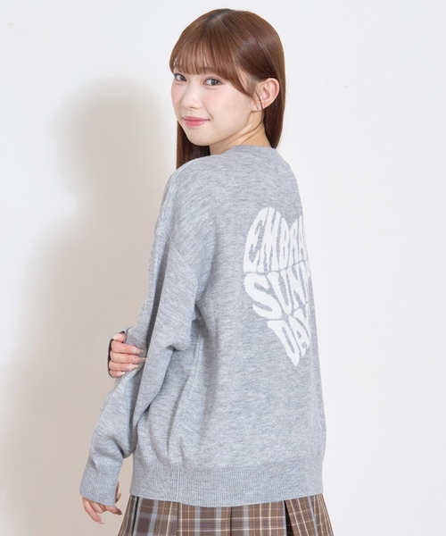 LOVETOXIC（ラブトキシック）の「【GOODPRICE】バックハートニットプルオーバー（ニット/セーター・キッズ・ネイビー/トップグレー/アイボリー/ブラック・M:150cm/S:140cm/L:160cm/130cm）」の13枚目の写真