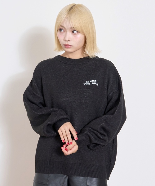 LOVETOXIC（ラブトキシック）の「【GOODPRICE】バックハートニットプルオーバー（ニット/セーター・キッズ・ネイビー/トップグレー/アイボリー/ブラック・M:150cm/S:140cm/L:160cm/130cm）」の14枚目の写真