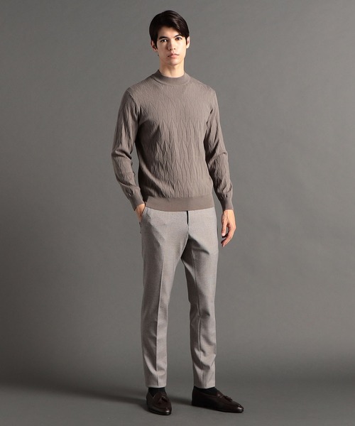 MONSIEUR NICOLE（ムッシュニコル）の「【ex/tra】ジオメトリックプリーツ クルーネックニット（ニット/セーター・メンズ・ベージュ/ブラック/グレー・LARGE/MEDIUM/X-LARGE）」の5枚目の写真