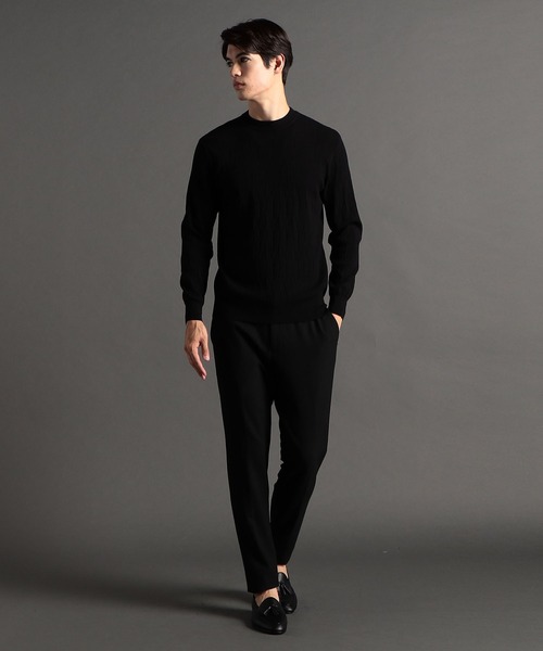 MONSIEUR NICOLE（ムッシュニコル）の「【ex/tra】ジオメトリックプリーツ クルーネックニット（ニット/セーター・メンズ・ベージュ/ブラック/グレー・LARGE/MEDIUM/X-LARGE）」の8枚目の写真