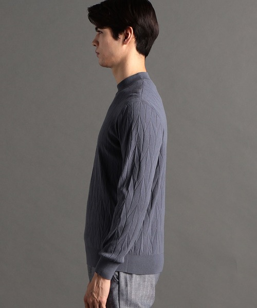 MONSIEUR NICOLE（ムッシュニコル）の「【ex/tra】ジオメトリックプリーツ クルーネックニット（ニット/セーター・メンズ・ベージュ/ブラック/グレー・LARGE/MEDIUM/X-LARGE）」の10枚目の写真