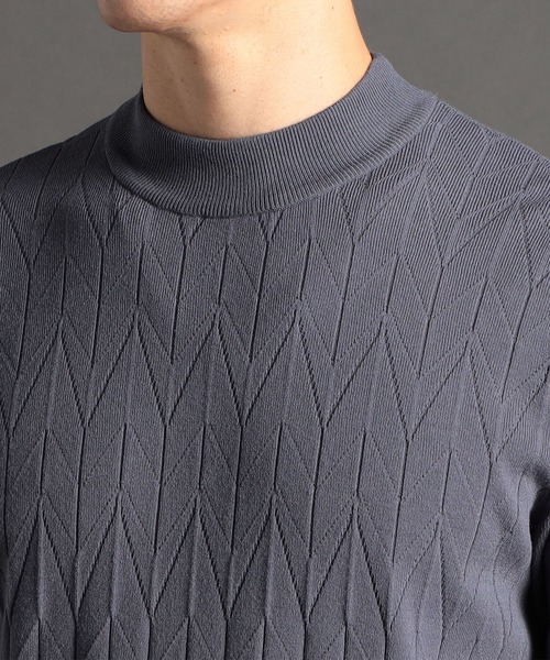 MONSIEUR NICOLE（ムッシュニコル）の「【ex/tra】ジオメトリックプリーツ クルーネックニット（ニット/セーター・メンズ・ベージュ/ブラック/グレー・LARGE/MEDIUM/X-LARGE）」の11枚目の写真