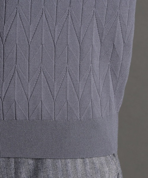 MONSIEUR NICOLE（ムッシュニコル）の「【ex/tra】ジオメトリックプリーツ クルーネックニット（ニット/セーター・メンズ・ベージュ/ブラック/グレー・LARGE/MEDIUM/X-LARGE）」の13枚目の写真