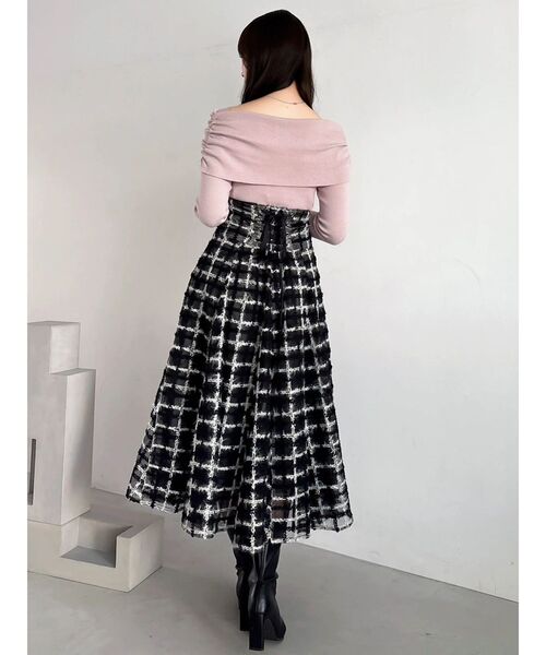 dazzlin（ダズリン）の「オフショルライクギャザーニット（ニット/セーター・レディース・ブラック/オフホワイト/ピンク/ボルドー・FREE）」の21枚目の写真