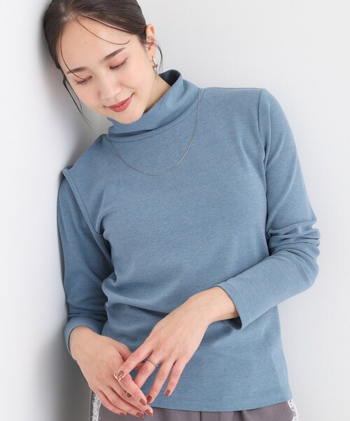 Cutie Blonde（キューティーブロンド）の「ラメスムースハイネックインナー（Tシャツ/カットソー・レディース・ダークブラウン/ブラック/アイボリー/ブルー・04/03/02/01）」の4枚目の写真