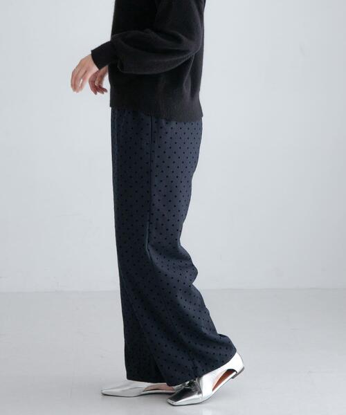 URBAN RESEARCH Sonny Label（アーバンリサーチサニーレーベル）の「『WEB限定』フロッキードットイージーパンツ（その他パンツ・レディース・ブラック/ネイビー・36/38）」の4枚目の写真