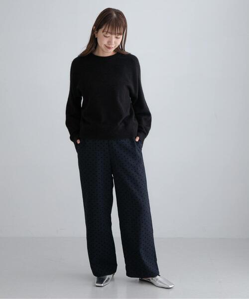 URBAN RESEARCH Sonny Label（アーバンリサーチサニーレーベル）の「『WEB限定』フロッキードットイージーパンツ（その他パンツ・レディース・ブラック/ネイビー・36/38）」の6枚目の写真