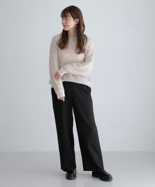 URBAN RESEARCH Sonny Label（アーバンリサーチサニーレーベル）の「『WEB限定』フロッキードットイージーパンツ（その他パンツ・レディース・ブラック/ネイビー・36/38）」の22枚目の写真