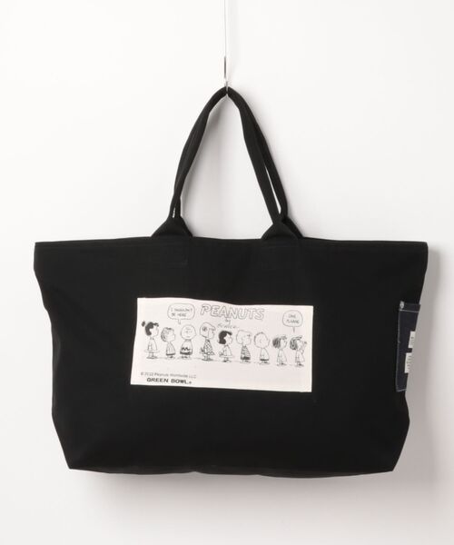 SNOOPY×OLD BETTY'S(スヌーピーカケルオールドベティーズ)の「スヌーピー【SNOOPY】Canvas Zip Tote Bag (FAMILY柄)(トートバッグ・レディース・ブラック/ネイビー/オリーブ・FREE)」の2枚目の写真