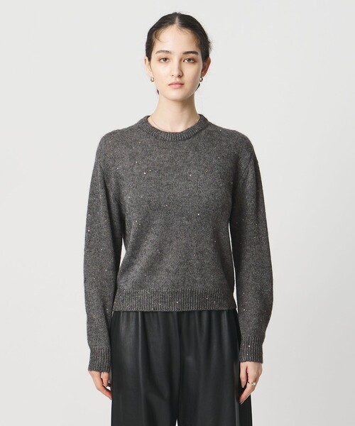 セール】フラワー スパンコール クルーネック ニット（ニット/セーター