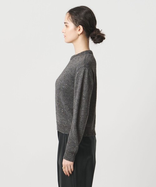 セール】フラワー スパンコール クルーネック ニット（ニット/セーター