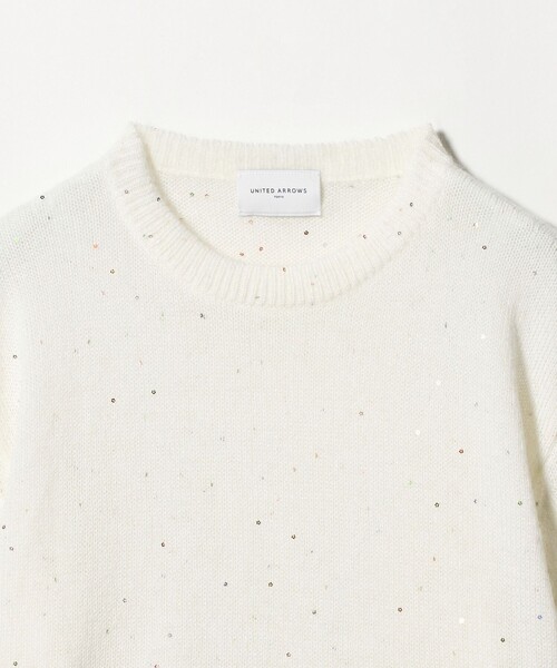 セール】フラワー スパンコール クルーネック ニット（ニット/セーター