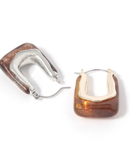 LAKOLE（ラコレ）の「樹脂スクエアフープピアス / 611795（ピアス（両耳用）・レディース・その他2/その他1・FREE）」の3枚目の写真