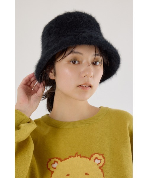 RODEO CROWNS WIDE BOWL（ロデオクラウンズワイドボウル）の「シャギーハット（ハット・レディース・ライトグレー/ブラック/ブラウン系その他・FREE）」の2枚目の写真