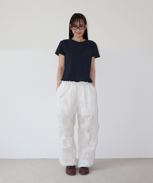 RONRON(ロンロン)の「AIRY DOT SHEER STRING PANTS WHITE(スウェットパンツ・レディース・その他・FREE)」の4枚目の写真