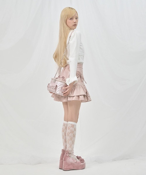 FickleBebe(フィクルベベ)の「キルティングリボンバニティ(ショルダーバッグ・レディース・ピンク/ブラック/ブルー・FREE)」の15枚目の写真