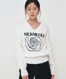 NICOLE ROSE JAQUARD PULLOVER KNIT_IVORY