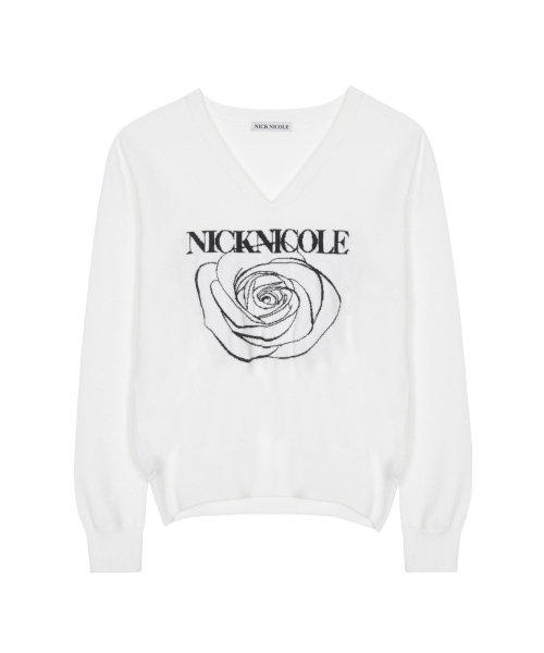 NICK&NICOLE(ニックアンドニコール)の「NICOLE ROSE JAQUARD PULLOVER KNIT_IVORY(ニット/セーター・レディース・その他・FREE)」の7枚目の写真