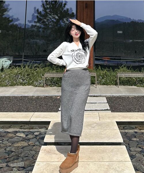 NICK&NICOLE(ニックアンドニコール)の「NICOLE ROSE JAQUARD PULLOVER KNIT_IVORY(ニット/セーター・レディース・その他・FREE)」の2枚目の写真