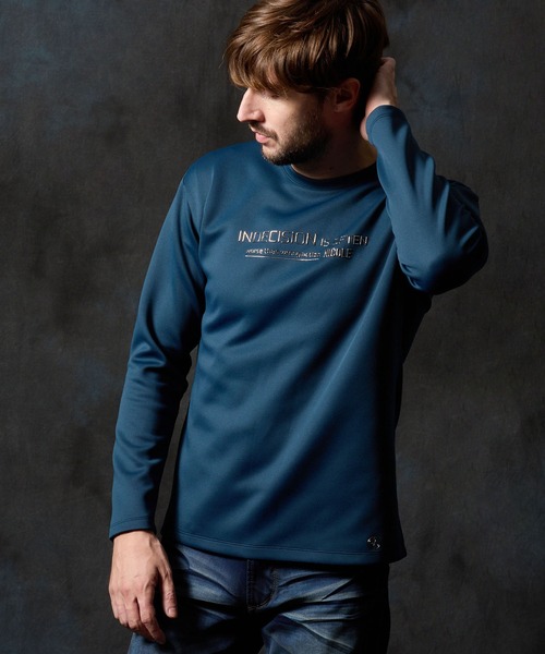 HIDEAWAYS NICOLE（ハイダウェイニコル）の「ストレッチポンチジェルプリント長袖Ｔシャツ（Tシャツ/カットソー・メンズ・オフホワイト/チャコールグレー/ブルー/ブラック/ボルドー・MEDIUM/LARGE/X-LARGE）」の4枚目の写真