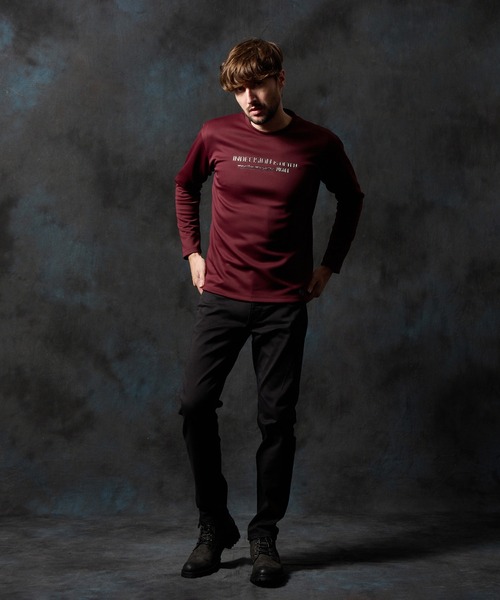 HIDEAWAYS NICOLE（ハイダウェイニコル）の「ストレッチポンチジェルプリント長袖Ｔシャツ（Tシャツ/カットソー・メンズ・オフホワイト/チャコールグレー/ブルー/ブラック/ボルドー・MEDIUM/LARGE/X-LARGE）」の6枚目の写真