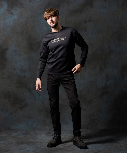 HIDEAWAYS NICOLE（ハイダウェイニコル）の「ストレッチポンチジェルプリント長袖Ｔシャツ（Tシャツ/カットソー・メンズ・オフホワイト/チャコールグレー/ブルー/ブラック/ボルドー・MEDIUM/LARGE/X-LARGE）」の9枚目の写真