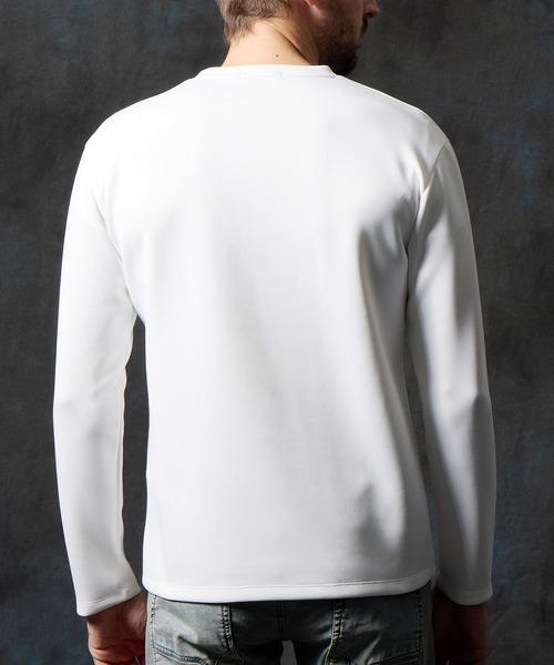 HIDEAWAYS NICOLE（ハイダウェイニコル）の「ストレッチポンチジェルプリント長袖Ｔシャツ（Tシャツ/カットソー・メンズ・オフホワイト/チャコールグレー/ブルー/ブラック/ボルドー・MEDIUM/LARGE/X-LARGE）」の13枚目の写真