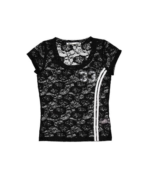 SETUP-EXE(セットアップイーエックスイー)の「33 LACE TOP / BLACK(Tシャツ/カットソー・レディース・その他・OS)」の1枚目の写真