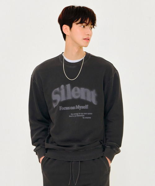 CHASECULT（チェイスカルト）の「ユニセックスピグメントレタリングスウェットシャツ-チャコール（スウェット・メンズ・ダークグレー・95/105/90/100）」の8枚目の写真