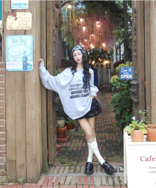 Midnight Move（ミッドナイトムーブ）の「ov off shoulder mtm [black]（スウェット・レディース・その他・FREE）」の8枚目の写真