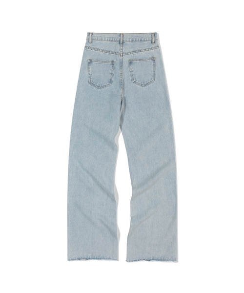 MOAA(モア)の「ハイウエストワイドレッグジーンズ (ライトジーンズブルー)(その他パンツ・レディース・その他・SMALL/MEDIUM)」の3枚目の写真