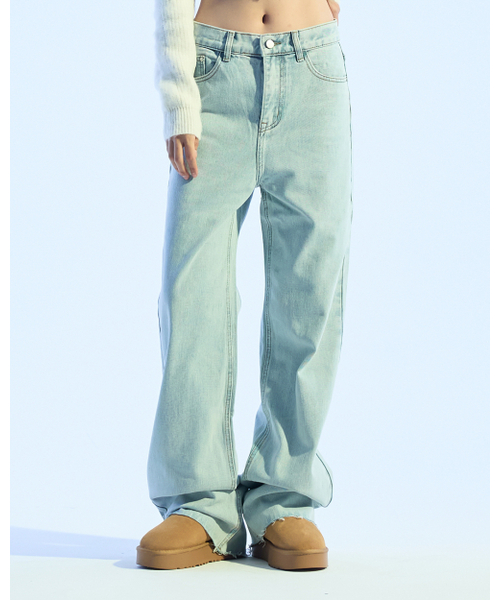 MOAA(モア)の「ハイウエストワイドレッグジーンズ (ライトジーンズブルー)(その他パンツ・レディース・その他・SMALL/MEDIUM)」の5枚目の写真