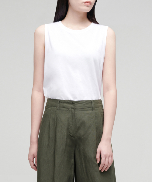MUSINSA STANDARD WOMAN（ムシンサスタンダードウーマン）の「ウィメンズベーシックスリーブレストップ[ホワイト]（Tシャツ/カットソー・レディース・その他・SMALL/MEDIUM/LARGE/X-LARGE/X-SMALL）」の3枚目の写真