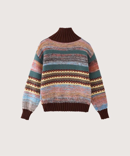 LA POMME jours(ラポミ・ジュール)の「Colorful Mix Stand Collar Knit(ニット/セーター・レディース・カラフル・SMALL/MEDIUM/LARGE)」の2枚目の写真