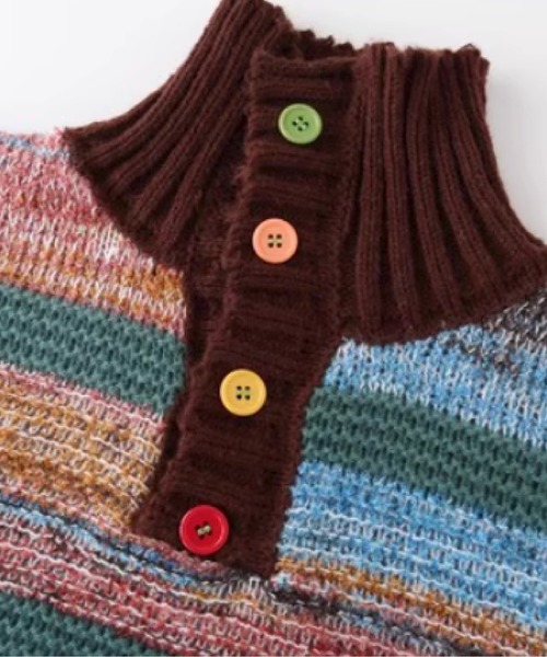 LA POMME jours(ラポミ・ジュール)の「Colorful Mix Stand Collar Knit(ニット/セーター・レディース・カラフル・SMALL/MEDIUM/LARGE)」の3枚目の写真