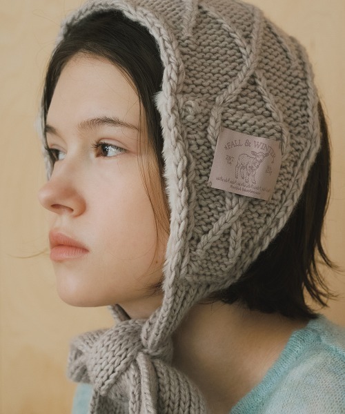 ROCKFISH WEATHERWEAR(ロックフィッシュウェザーウェア)の「DIAMOND CABLE EARMUFF(イヤーマフ・レディース・グレー/アイボリー/オリーブ/ラベンダー・FREE)」の4枚目の写真