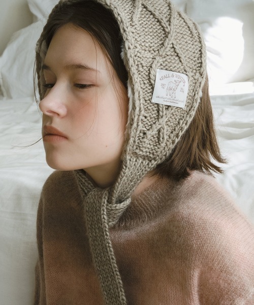 ROCKFISH WEATHERWEAR(ロックフィッシュウェザーウェア)の「DIAMOND CABLE EARMUFF(イヤーマフ・レディース・グレー/アイボリー/オリーブ/ラベンダー・FREE)」の3枚目の写真