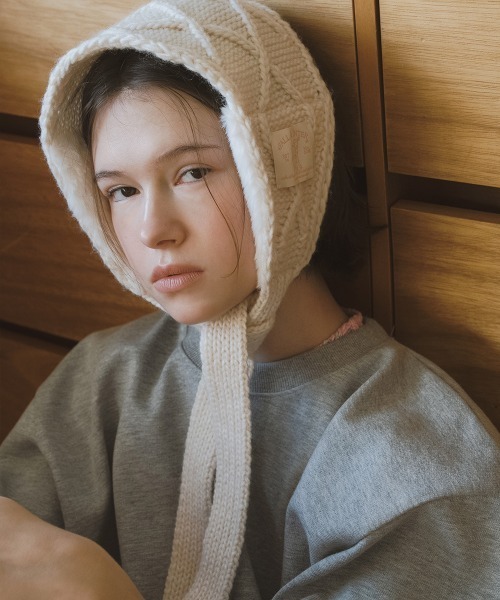 ROCKFISH WEATHERWEAR(ロックフィッシュウェザーウェア)の「DIAMOND CABLE EARMUFF(イヤーマフ・レディース・グレー/アイボリー/オリーブ/ラベンダー・FREE)」の5枚目の写真