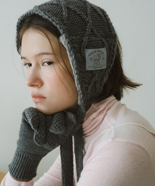 ROCKFISH WEATHERWEAR(ロックフィッシュウェザーウェア)の「DIAMOND CABLE EARMUFF(イヤーマフ・レディース・グレー/アイボリー/オリーブ/ラベンダー・FREE)」の14枚目の写真