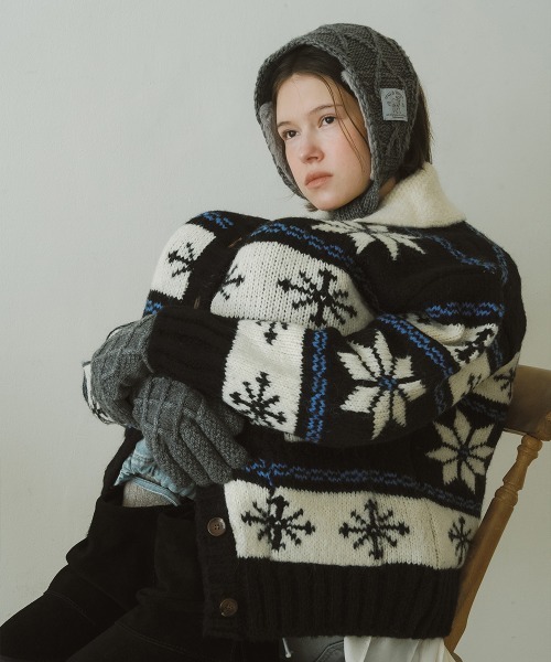 ROCKFISH WEATHERWEAR(ロックフィッシュウェザーウェア)の「DIAMOND CABLE EARMUFF(イヤーマフ・レディース・グレー/アイボリー/オリーブ/ラベンダー・FREE)」の19枚目の写真