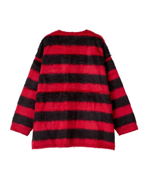 HYSTERIC GLAMOUR（ヒステリックグラマー）の「AFRO GIRLワッペン カーディガン（カーディガン/ボレロ・レディース・ブラック/ブルー/レッド・FREE）」の4枚目の写真