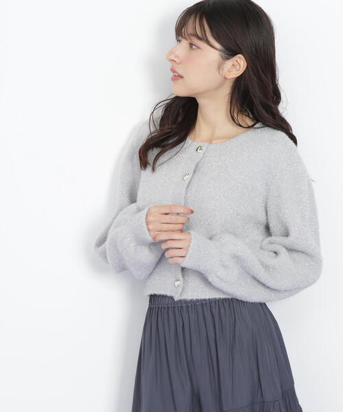 ◇ ハートボタンラメフェザーカーディガン（ニット/セーター）｜JILL
