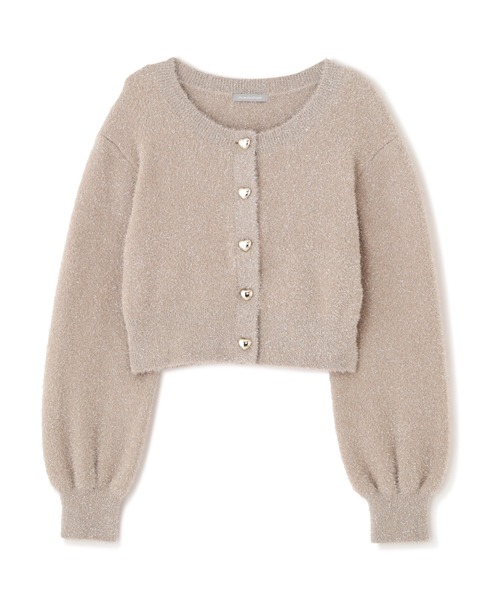 JILL by JILL STUART（ジルバイジルスチュアート）の「◇ ハートボタンラメフェザーカーディガン（ニット/セーター・レディース・ベージュ/ピンク/グレー・FREE）」の9枚目の写真