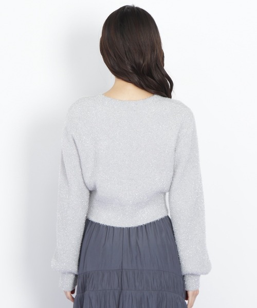 JILL by JILL STUART（ジルバイジルスチュアート）の「◇ ハートボタンラメフェザーカーディガン（ニット/セーター・レディース・ベージュ/ピンク/グレー・FREE）」の8枚目の写真